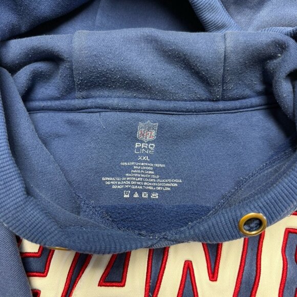 New York Giants Hoodie Sweatshirt Mens 2XL 28x28 Pro Line NFL Blue Embroidered - Picture 16 of 16